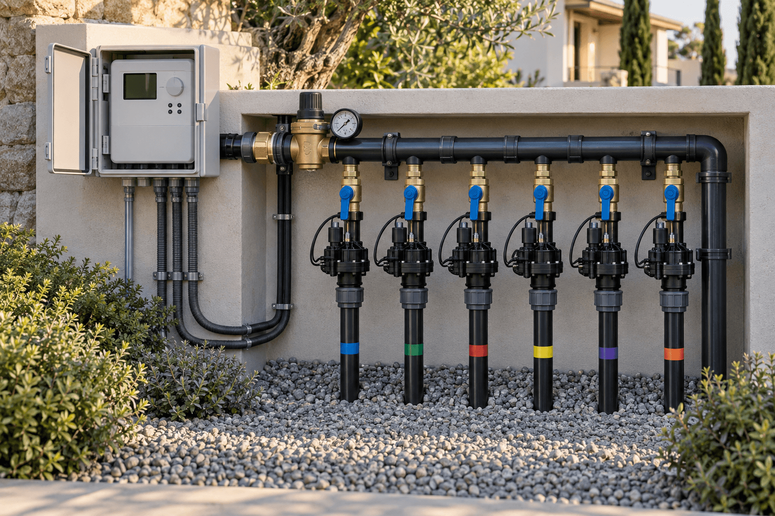 Six-zone irrigation valve station and controller